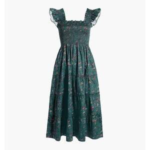 Hill House Home The Ellie Nap Dress - Bottle Green Fleur Chintz Size XSBottle Gr